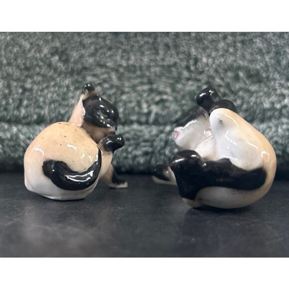 Vintage Pair of Miniature Siamese Cats Kittens Bone China - Picture 9 of 10